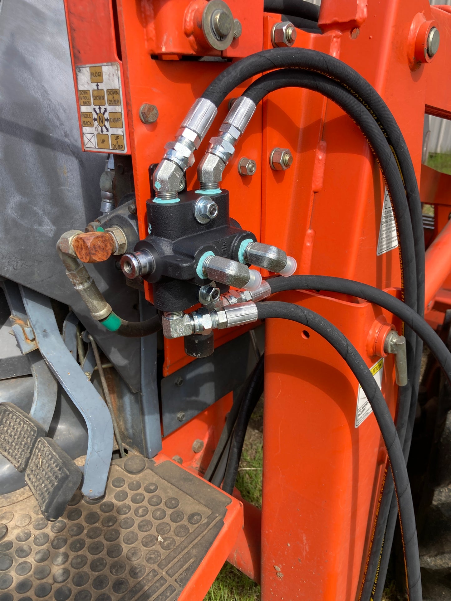 Remote Hydraulics Kit - Diverter Valve - Kubota with threaded fittings